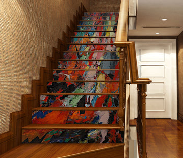 3D Colorful Paint Pattern 90159 Allan P. Friedlander Stair Risers