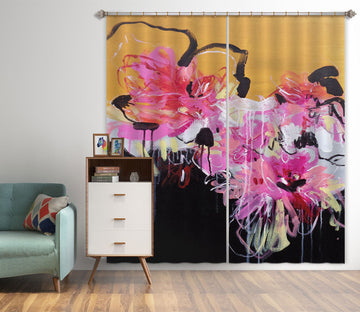 3D Watercolor Flowers 2433 Misako Chida Curtain Curtains Drapes