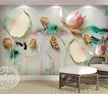 3D Lotus 364 Wall Murals Wallpaper AJ Wallpaper 2 