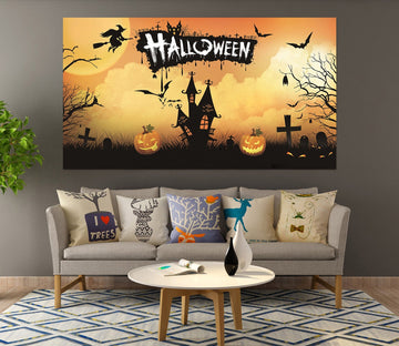 3D Moon Villa Cemetery 006 Halloween Wall Stickers Wallpaper AJ Wallpaper 2 