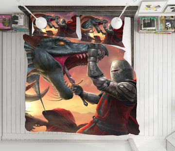 3D Dragon Soldier 4081 Tom Wood Bedding Bed Pillowcases Quilt
