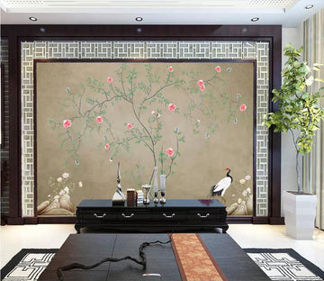 3D Flower Green Leaf WC38 Wall Murals Wallpaper AJ Wallpaper 2 