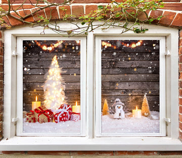 3D Snow Gift 30069 Christmas Window Film Print Sticker Cling Stained Glass Xmas