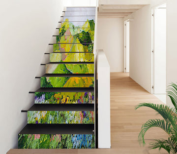 3D Hillside Flowers Oil Painting 89220 Allan P. Friedlander Stair Risers