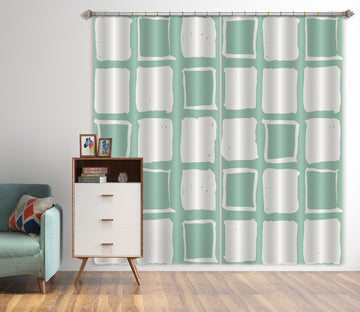 3D Green Square Pattern 11123 Kashmira Jayaprakash Curtain Curtains Drapes