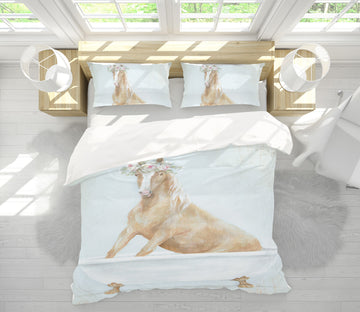 3D Wreath Horse Bathtub 2101 Debi Coules Bedding Bed Pillowcases Quilt