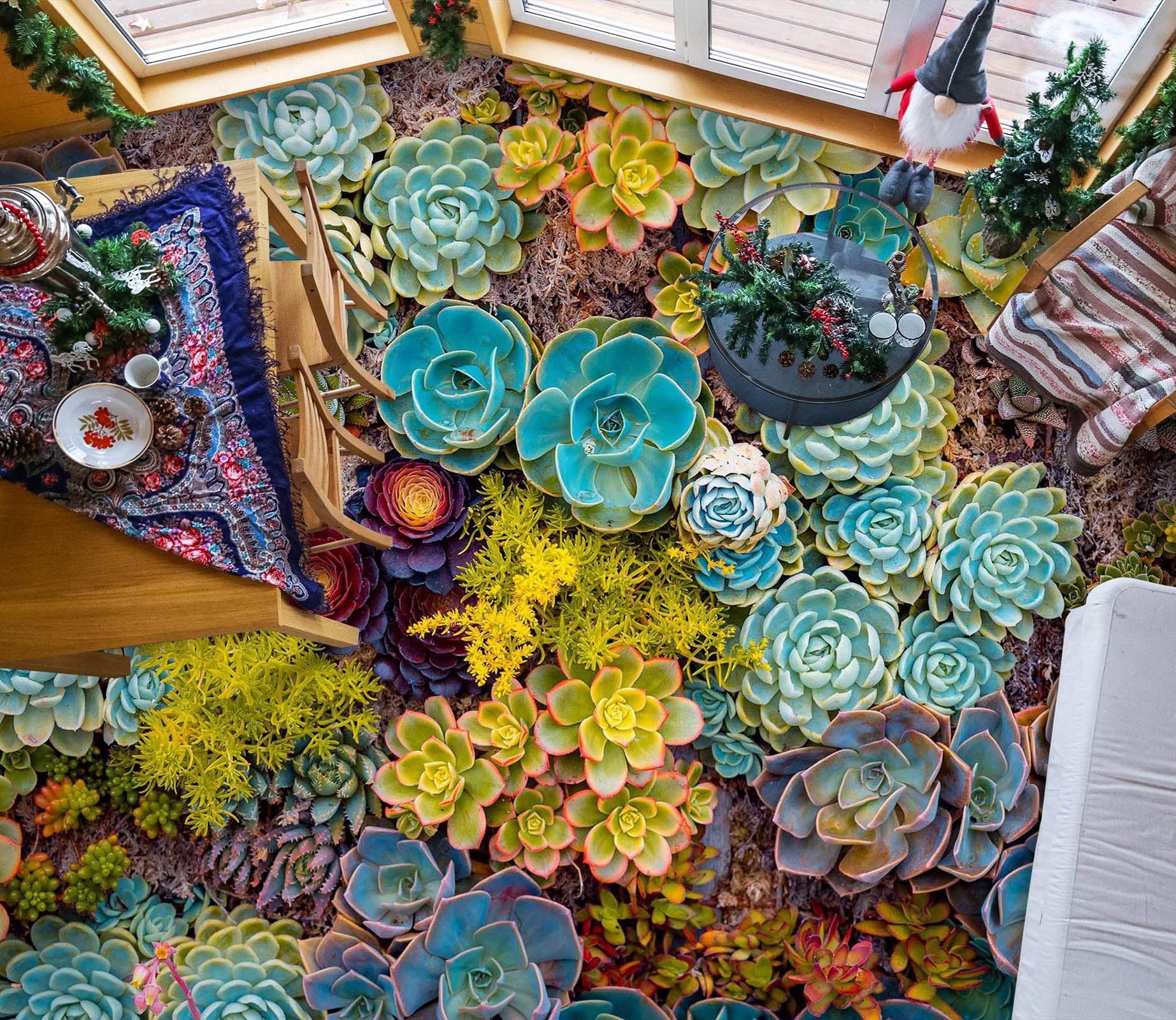 3D Succulent Plants 072 Floor Mural  Wallpaper Murals Rug & Mat Print Epoxy waterproof bath floor