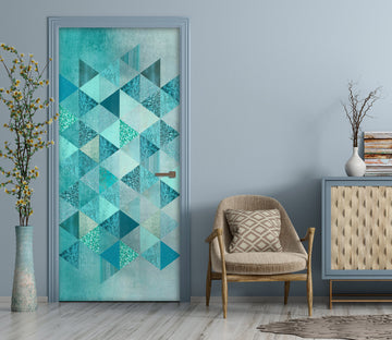 3D Green Triangle Pattern 10277 Andrea Haase Door Mural