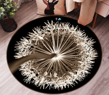 3D Gray Dandelion 7501 Assaf Frank Rug Round Non Slip Rug Mat