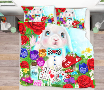 3D Mushroom Rose Bunny 8619 Sheena Pike Bedding Bed Pillowcases Quilt Cover Duvet Cover