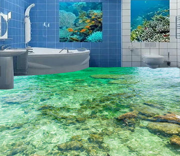 3D Shallow Sea Rock Reef 581 Floor Mural  Wallpaper Murals Rug & Mat Print Epoxy waterproof bath floor