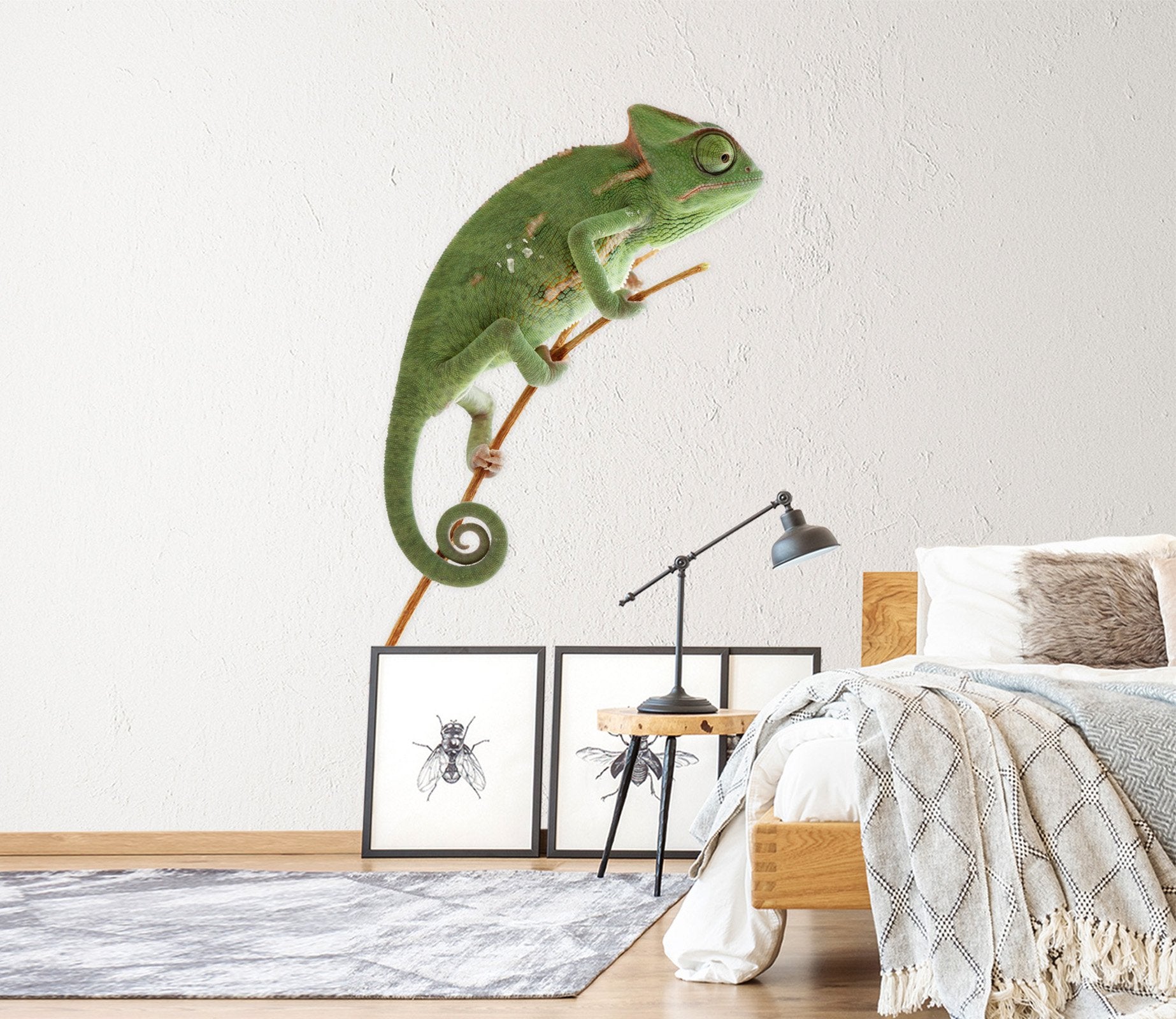 3D Green Chameleon 168 Animals Wall Stickers Wallpaper AJ Wallpaper 