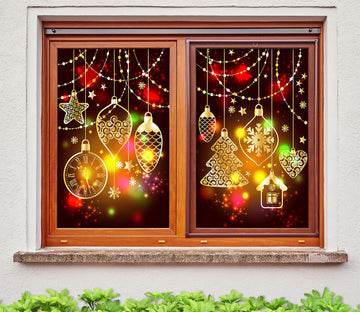 3D String Lights 31031 Christmas Window Film Print Sticker Cling Stained Glass Xmas