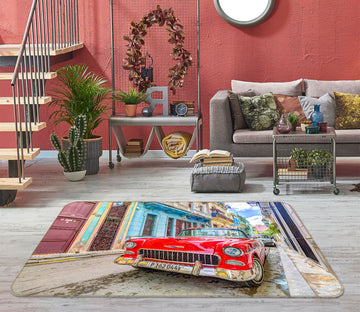 3D Red Truck 1017 Assaf Frank Rug Non Slip Rug Mat