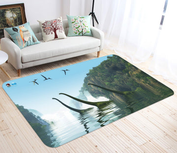 3D Cross TheRiver Brontosaurus 54 Non Slip Rug Mat Mat AJ Creativity Home 