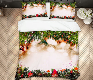 3D Branch Circle 52255 Christmas Quilt Duvet Cover Xmas Bed Pillowcases