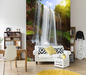 3D Waterfall Sunlight 1550 Wall Murals