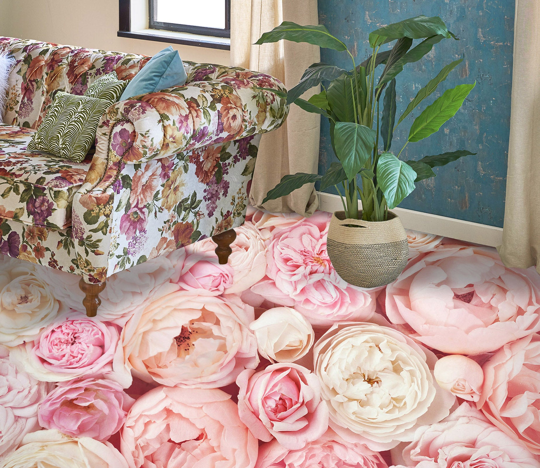 3D Pale Pink Roses 729 Floor Mural  Wallpaper Murals Rug & Mat Print Epoxy waterproof bath floor