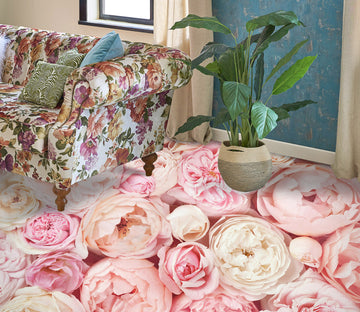 3D Pale Pink Roses 729 Floor Mural  Wallpaper Murals Rug & Mat Print Epoxy waterproof bath floor