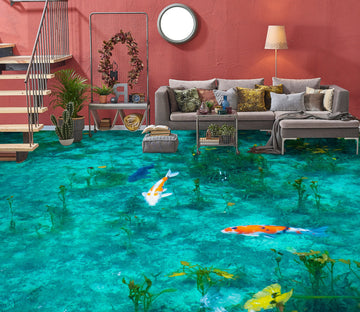 3D Special White Koi 746 Floor Mural  Wallpaper Murals Rug & Mat Print Epoxy waterproof bath floor