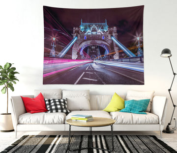 3D Night Light Bridge 11656 Assaf Frank Tapestry Hanging Cloth Hang