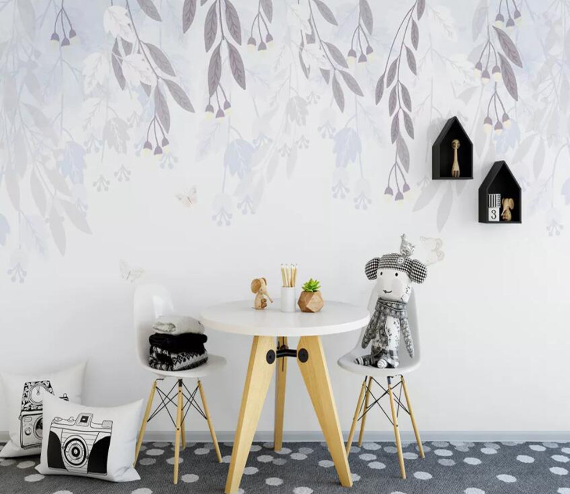 3D Flower Butterfly WC07 Wall Murals Wallpaper AJ Wallpaper 2 