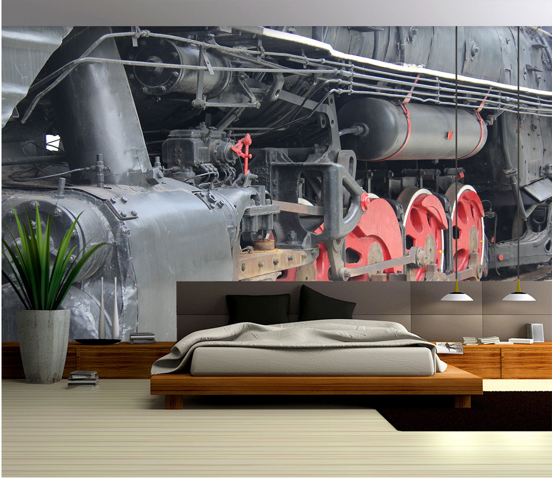 3D Train Wheel 035 Vehicle Wall Murals