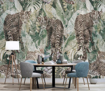 3D Fierce Prying Leopard 2466 Wall Murals