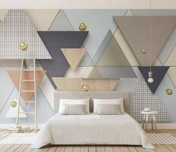 3D Wooden Triangle WC1649 Wall Murals