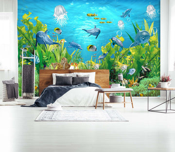 3D Dolphin Cute 1628 Wall Murals