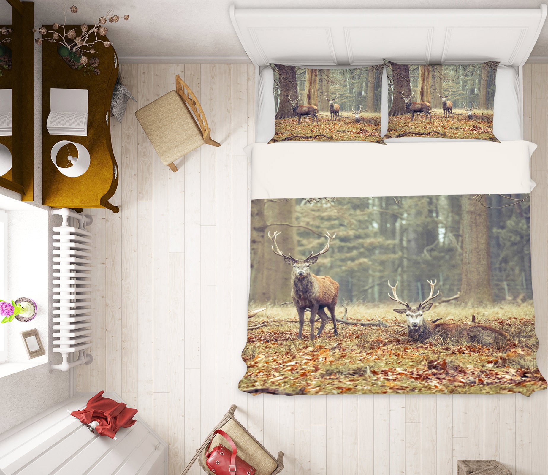 3D Elk Leaves 7010 Assaf Frank Bedding Bed Pillowcases Quilt Cover Duvet Cover