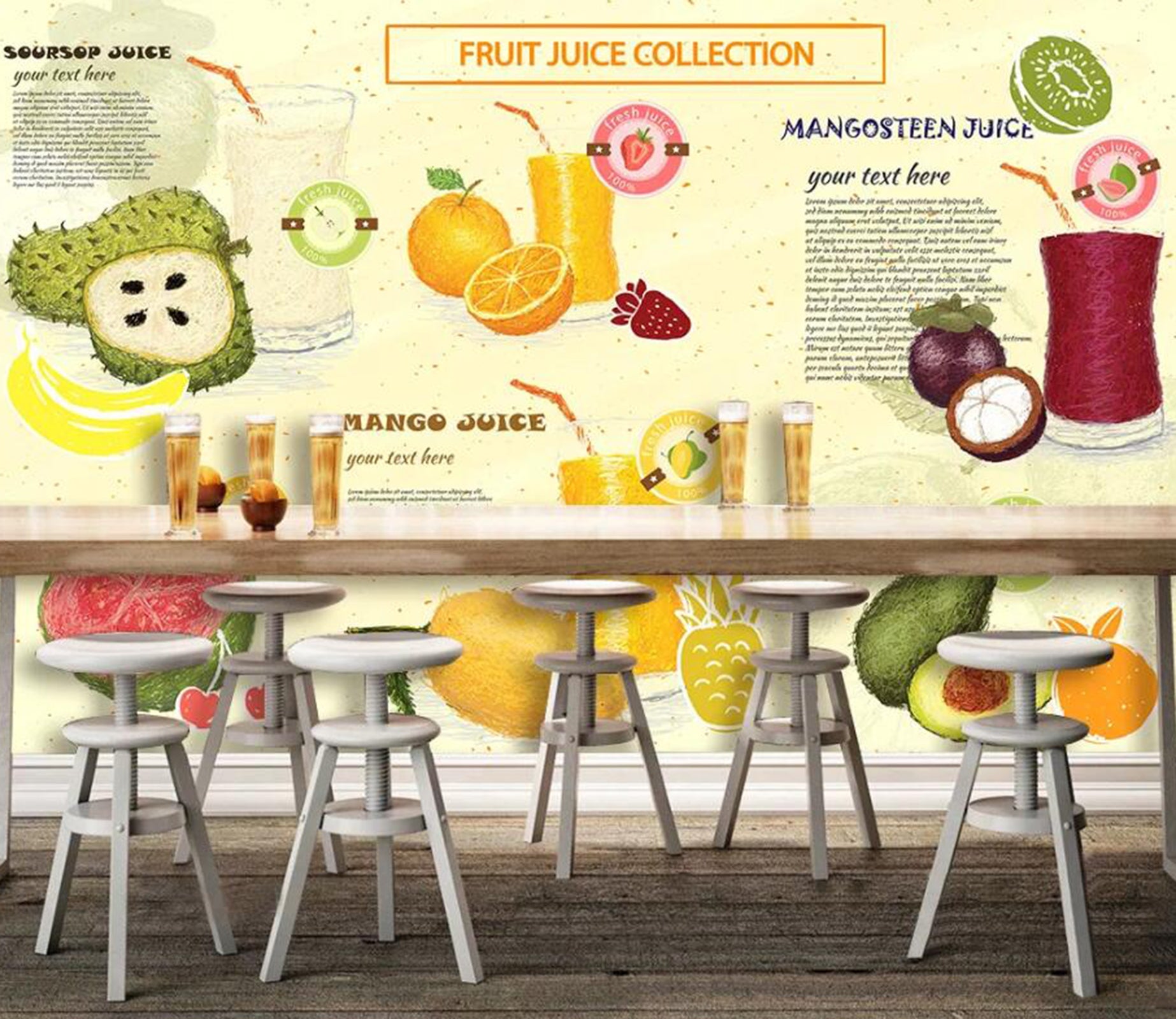 3D Delicious Fruit WC99 Food Wall Murals Wallpaper AJ Wallpaper 2 