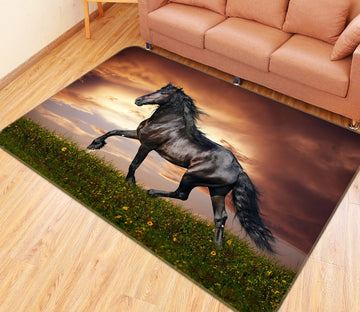 3D Horse Flower 097 Animal Non Slip Rug Mat
