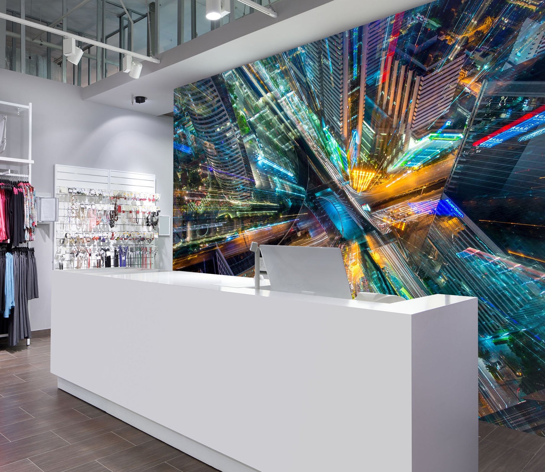 3D colorful city buildings with lights 12 Wall Murals Wallpaper AJ Wallpaper 2 