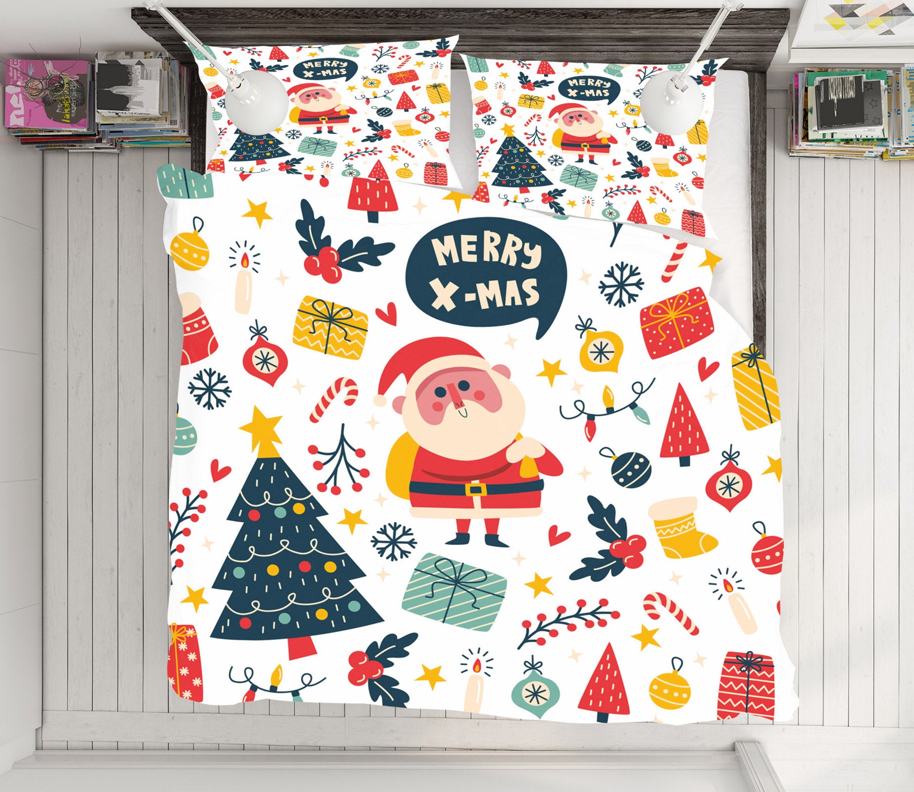 3D Santa Tree Gifts 67018 Bed Pillowcases Quilt