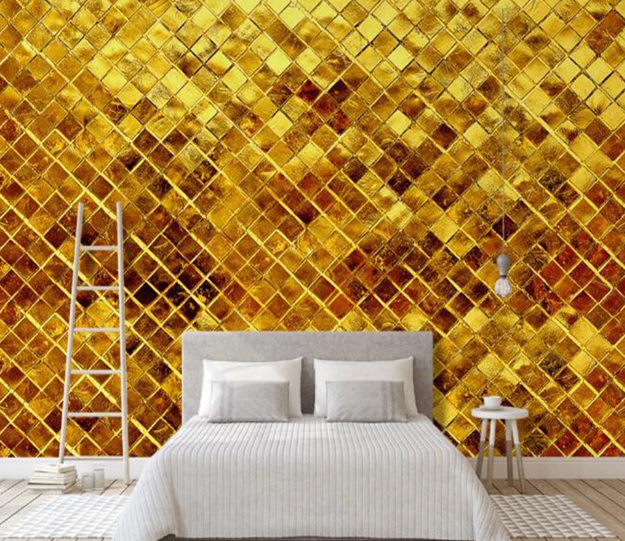 3D Golden Square 390 Wall Murals