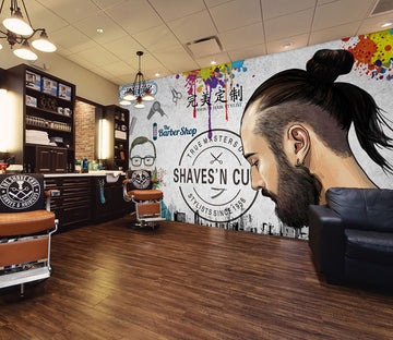 3D Signature Hairstyle 1479 Barber Shop Wall Murals