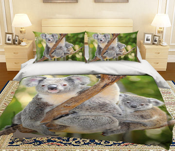 3D Koala Branches 079 Bed Pillowcases Quilt