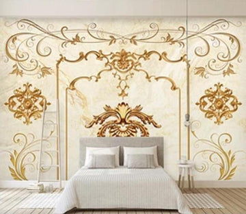 3D Golden Stripes 123 Wall Murals Wallpaper AJ Wallpaper 2 
