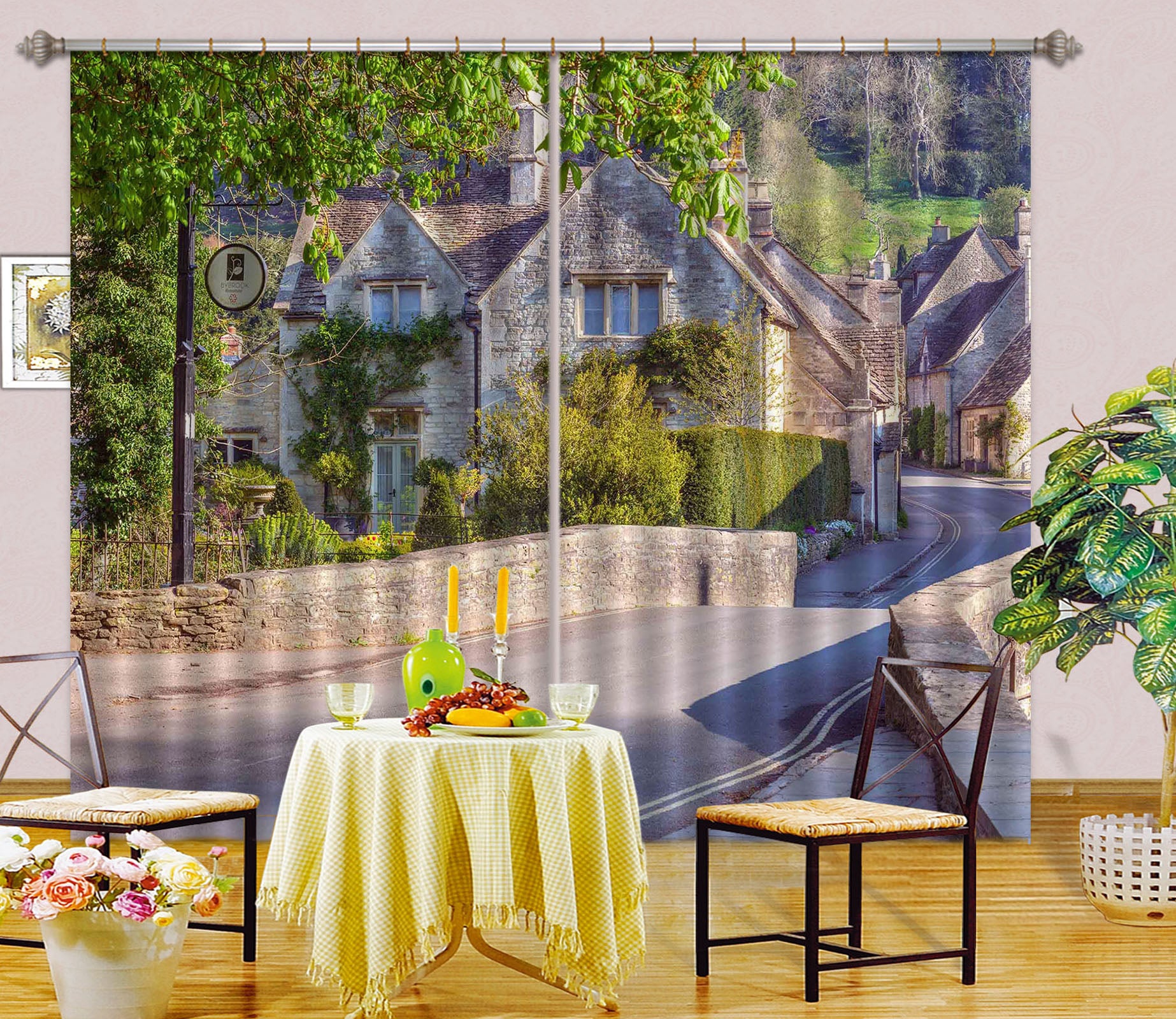 3D Green Tree House 6383 Assaf Frank Curtain Curtains Drapes