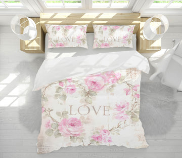 3D Romantic Rose Heart 113 Debi Coules Bedding Bed Pillowcases Quilt