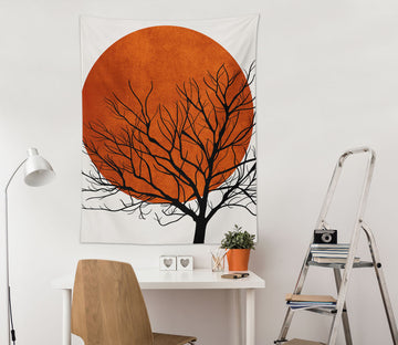 3D Red Sun Branch 5287 Boris Draschoff Tapestry Hanging Cloth Hang