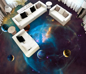 3D Universe Planet 087 Floor Mural  Self-Adhesive Sticker Bathroom Non-slip Waterproof Flooring Murals