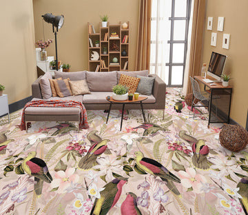 3D Flower Bird Pattern 99176 Uta Naumann Floor Mural  Wallpaper Murals Self-Adhesive Removable Print Epoxy