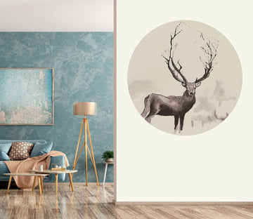 3D Grey Fawn 048 Wall Murals