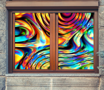 3D Color Circle 015 Window Film Print Sticker Cling Stained Glass UV Block