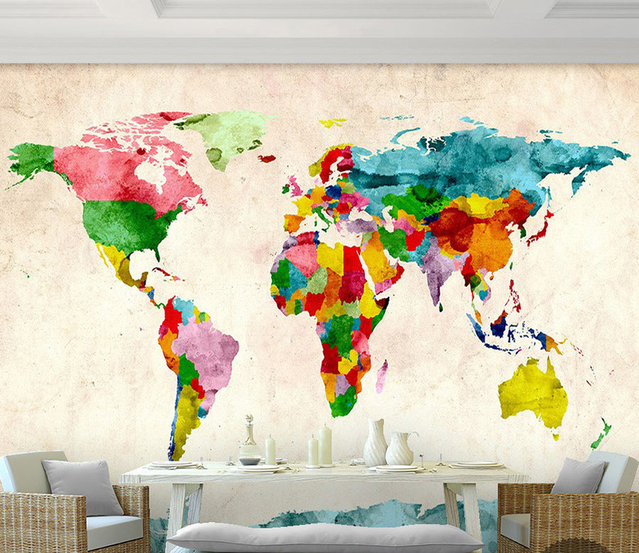 3D Color World Map WG169 Wall Murals