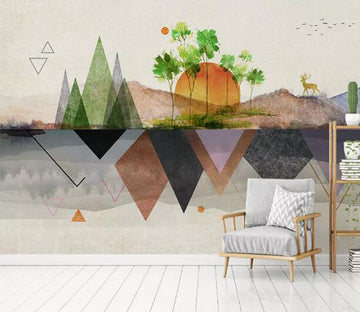 3D Sun Triangle WC882 Wall Murals