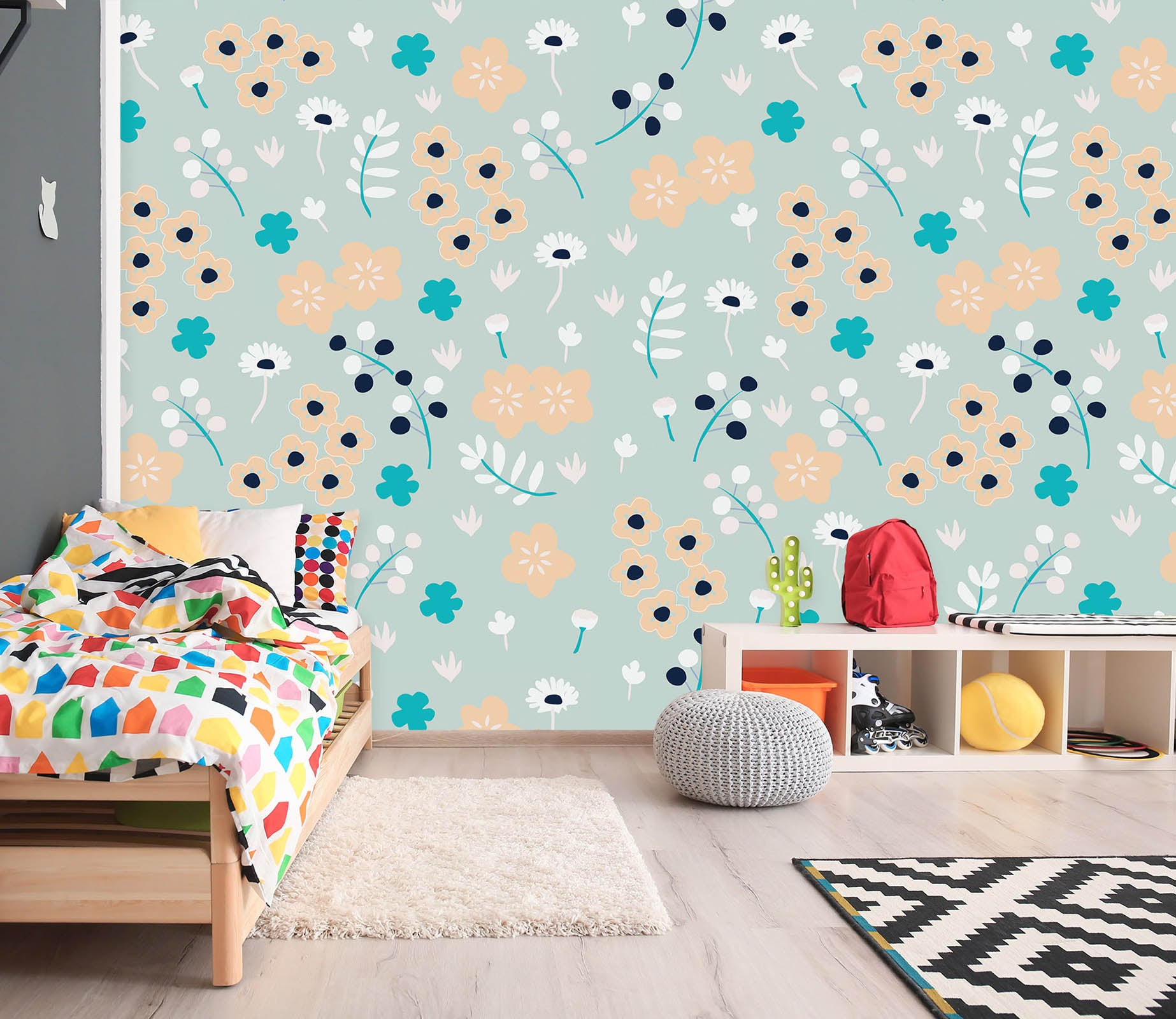3D Cute Pattern 1406 Jillian Helvey Wall Mural Wall Murals