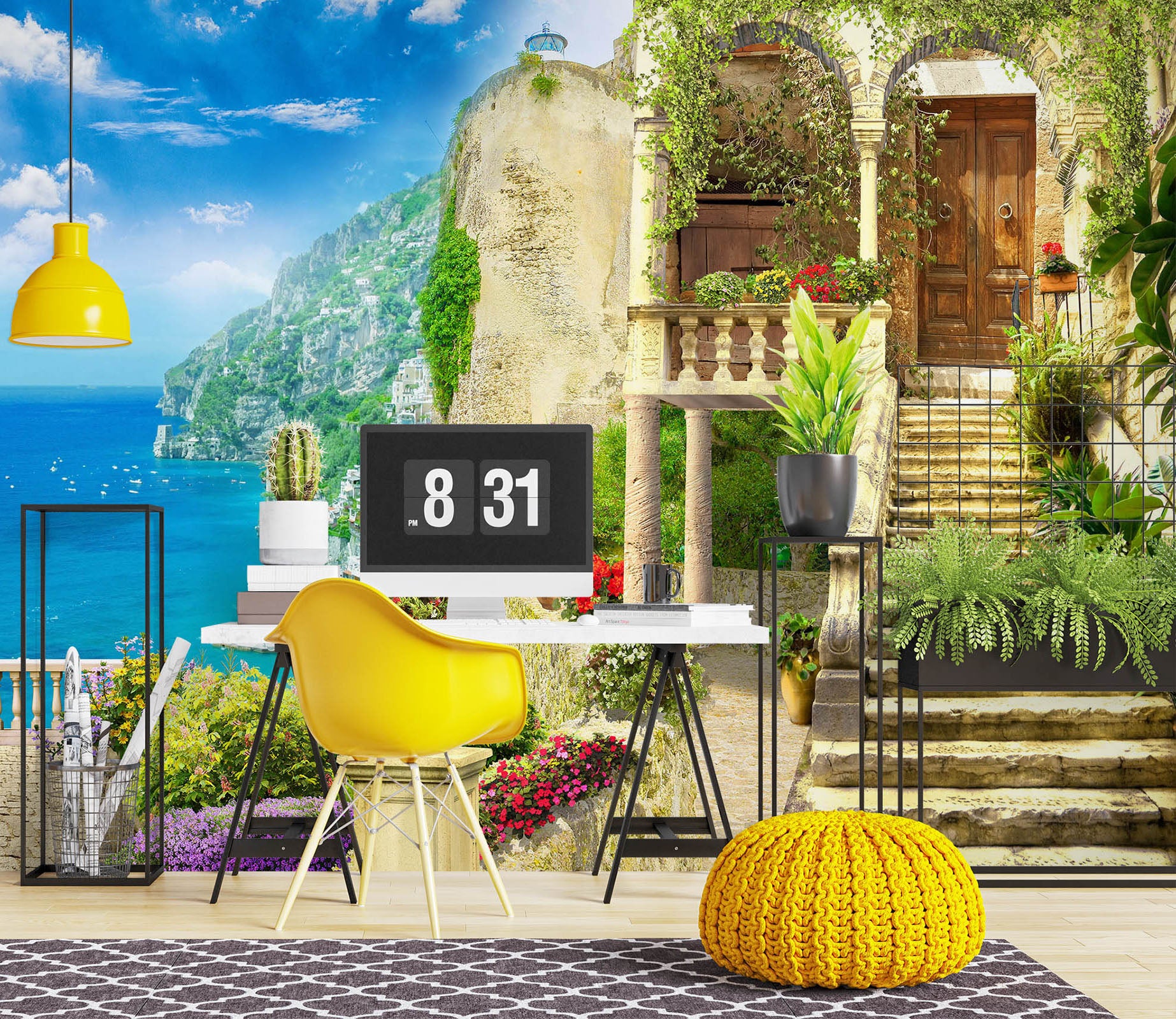 3D Sea Mountain Houses 57163 Wall Murals